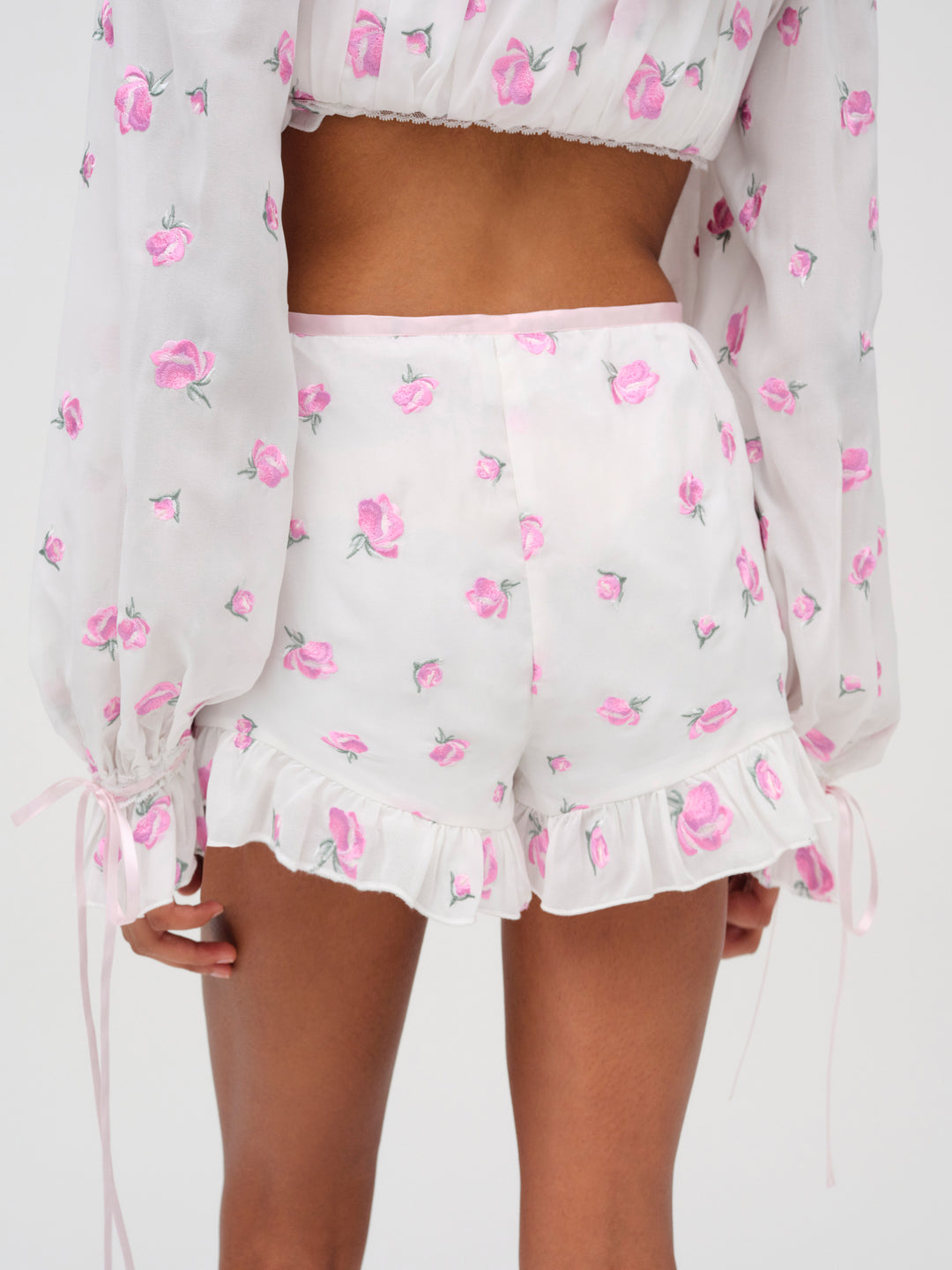 Fiona Floral Short — White - Image 4