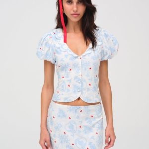 Livia Linen Mini Skirt — White