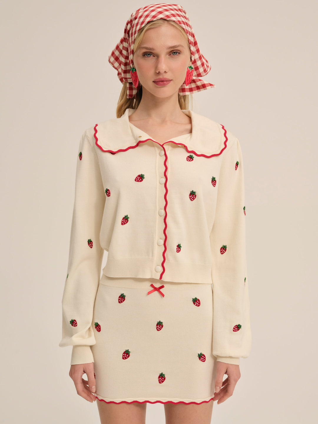 Strawberry Jam Mini Skirt — Cream - Image 3