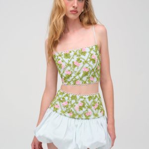 Bridget Beaded Mini Skirt — Blue