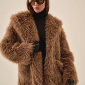 Warm Honey Faux Fur Jacket — Brown