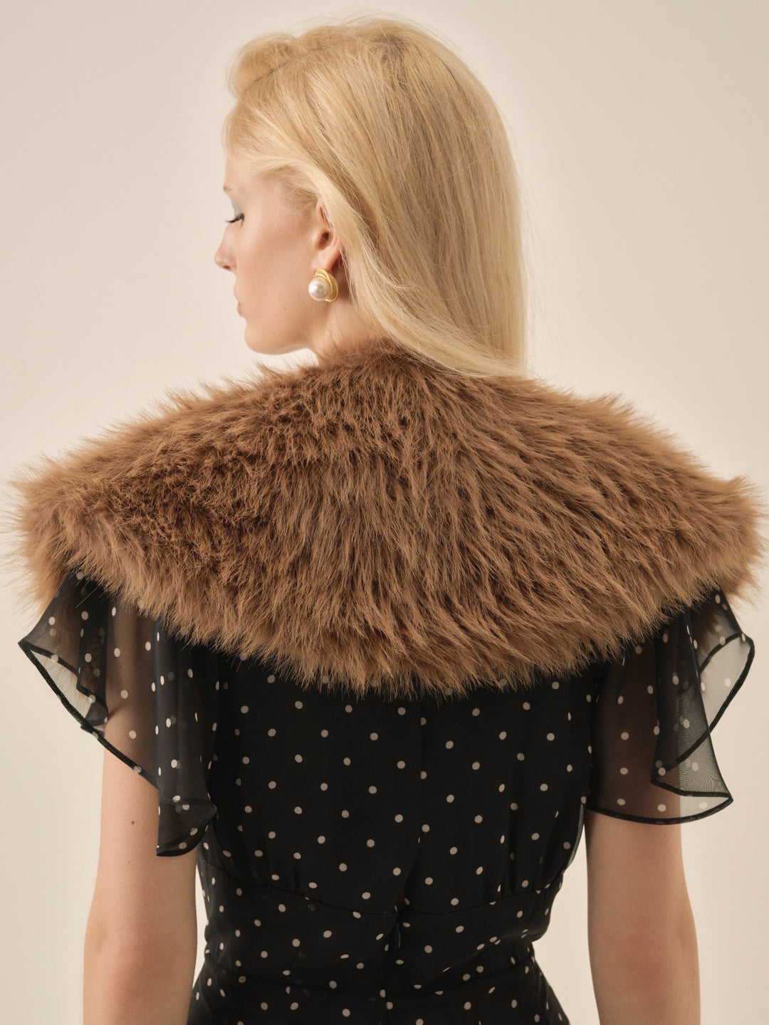 Warm Honey Faux Fur Stole — Brown - Image 2