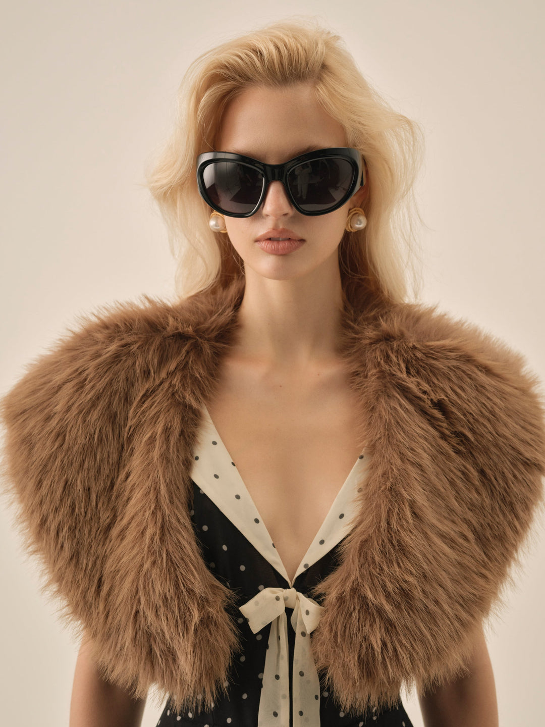 Warm Honey Faux Fur Stole — Brown - Image 3