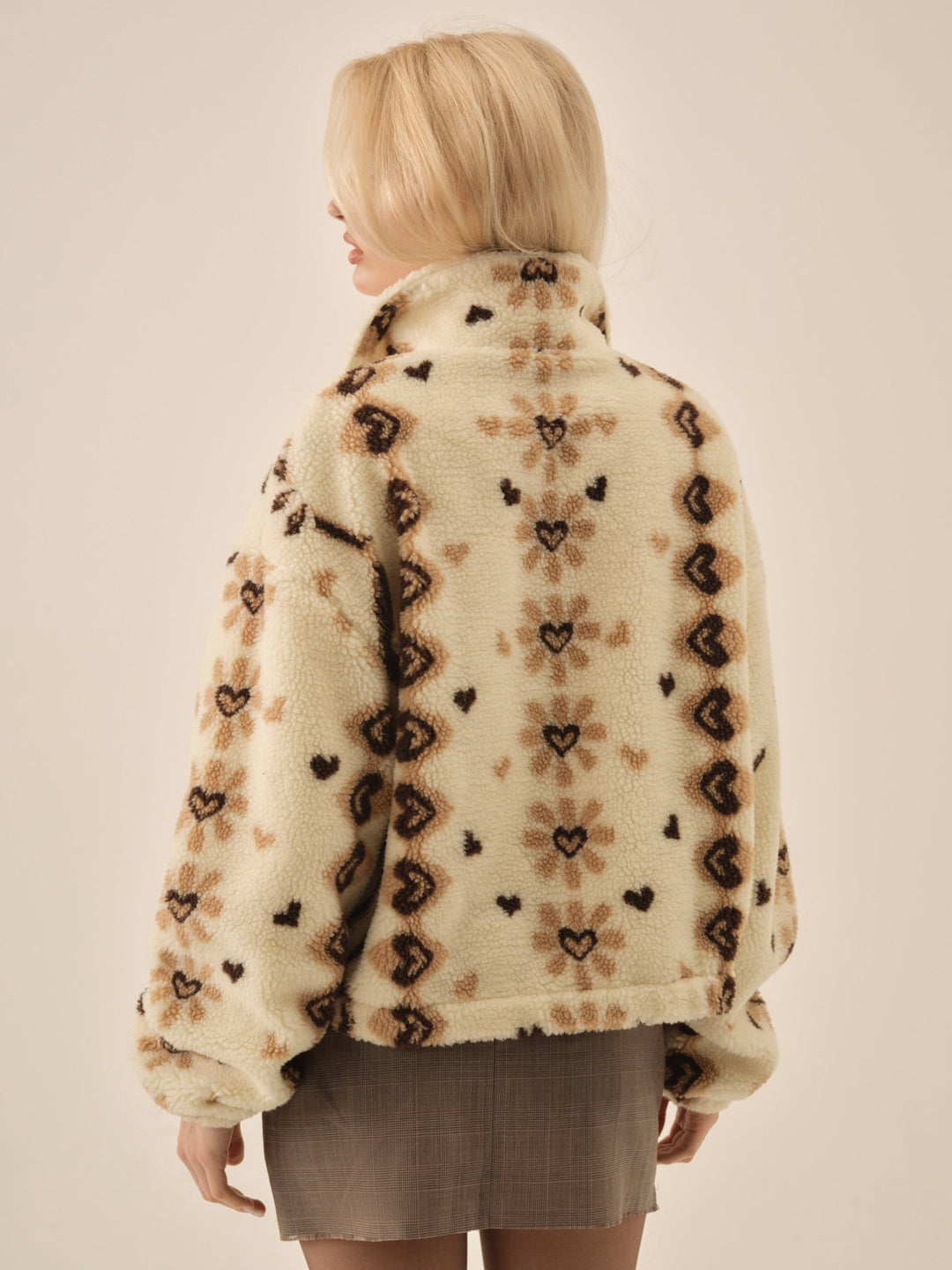 Betty Sherpa Zip Up — Brown - Image 3
