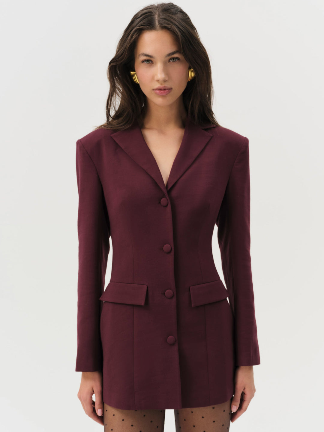 Selena Blazer — Burgundy - Image 3