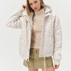 Isabel Quilted Puffer Jacket — Cream