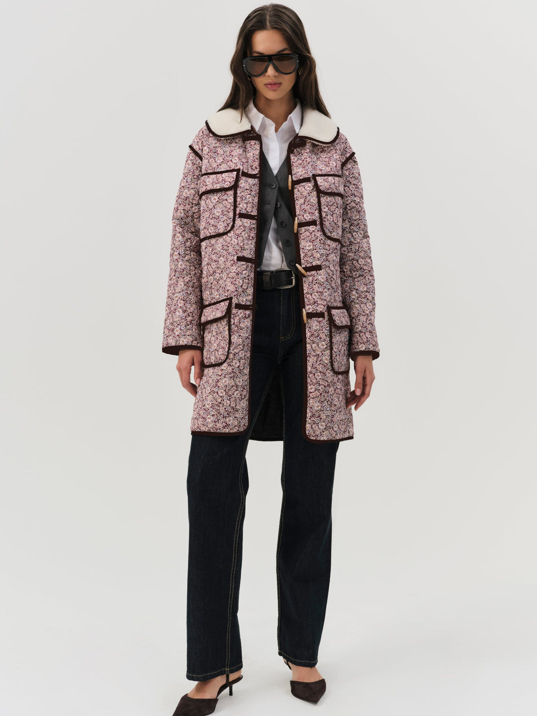 Marlene Floral Chore Coat — Purple - Image 2