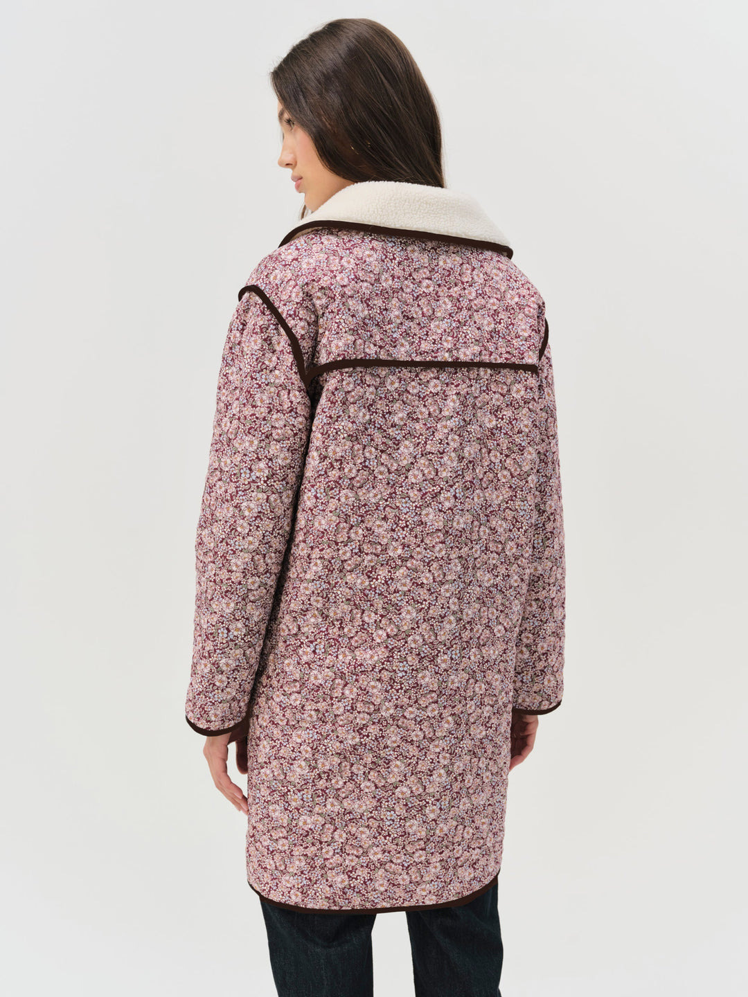Marlene Floral Chore Coat — Purple - Image 3