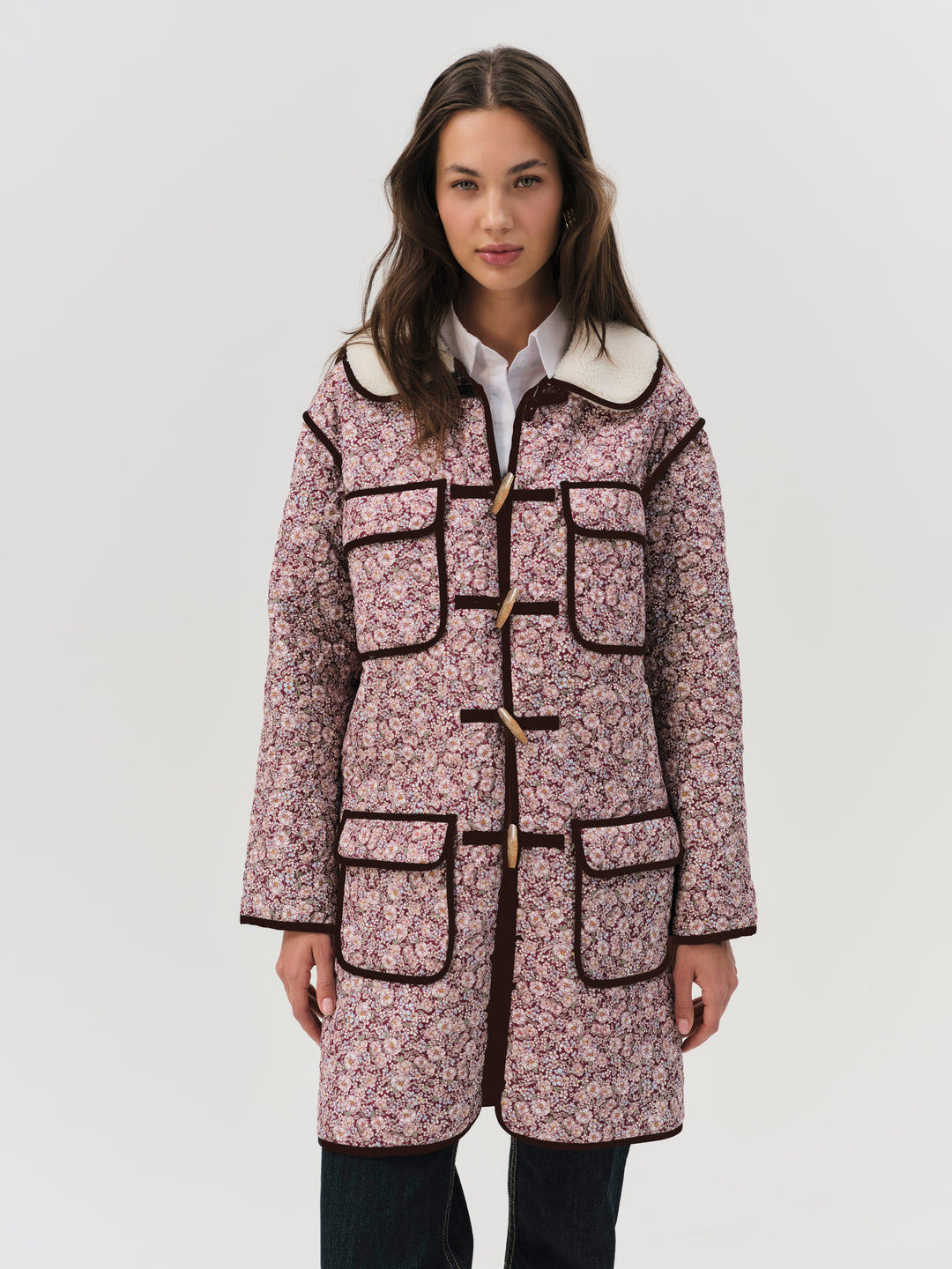 Marlene Floral Chore Coat — Purple - Image 4