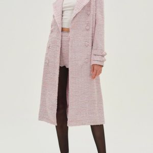Strawberry Cream Tweed Coat — Pink