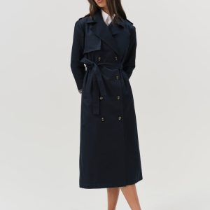Reese Trench Coat — Navy