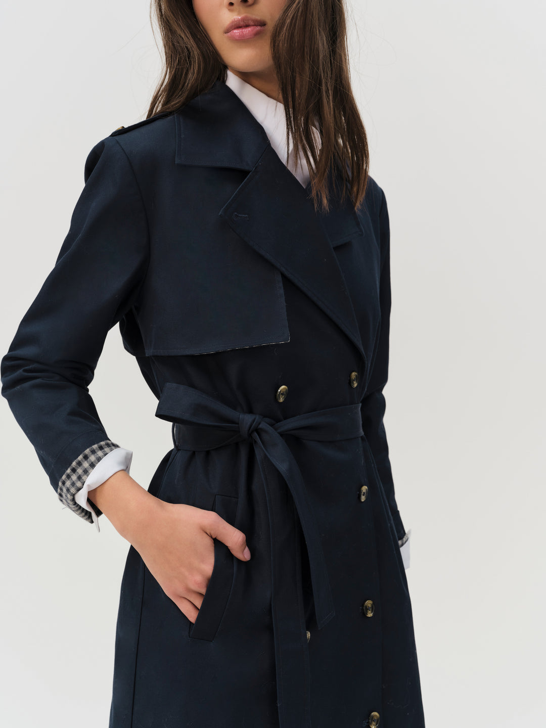 Reese Trench Coat — Navy - Image 2