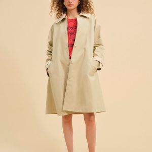 Gabardine Trench Coat — CAMEL