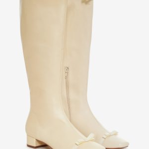 Claudine Cap Toe Boot — Cream