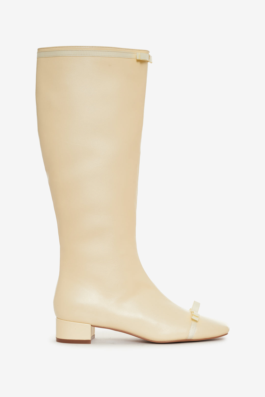 Claudine Cap Toe Boot — Cream - Image 4