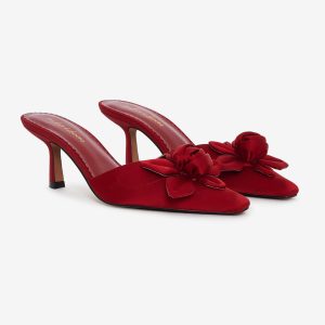 Claudine Mule Heel — Red