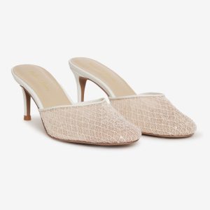 Claudia Lace Heel — White