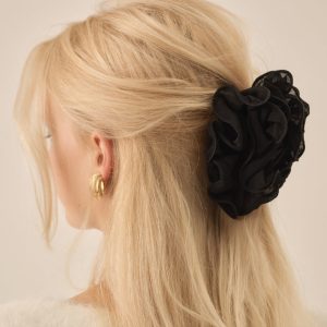 Rosette Hair Clip — Black