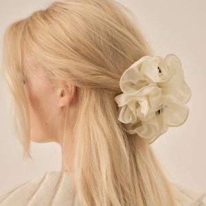 Rosette Hair Clip — Cream