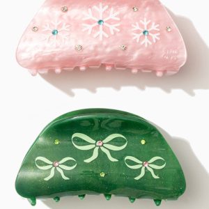 Winter Wonderland Crystal Claw Clip Set of 2 — White