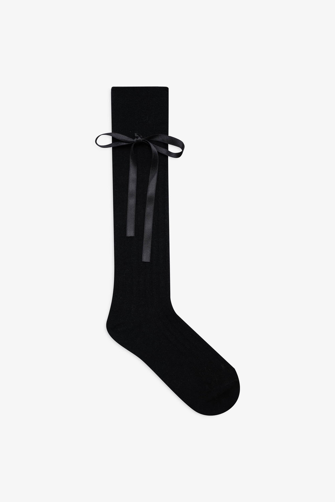 Knee-High Bow Socks — Black - Image 3