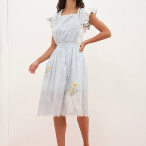 Bluebell Gingham Apron — Blue