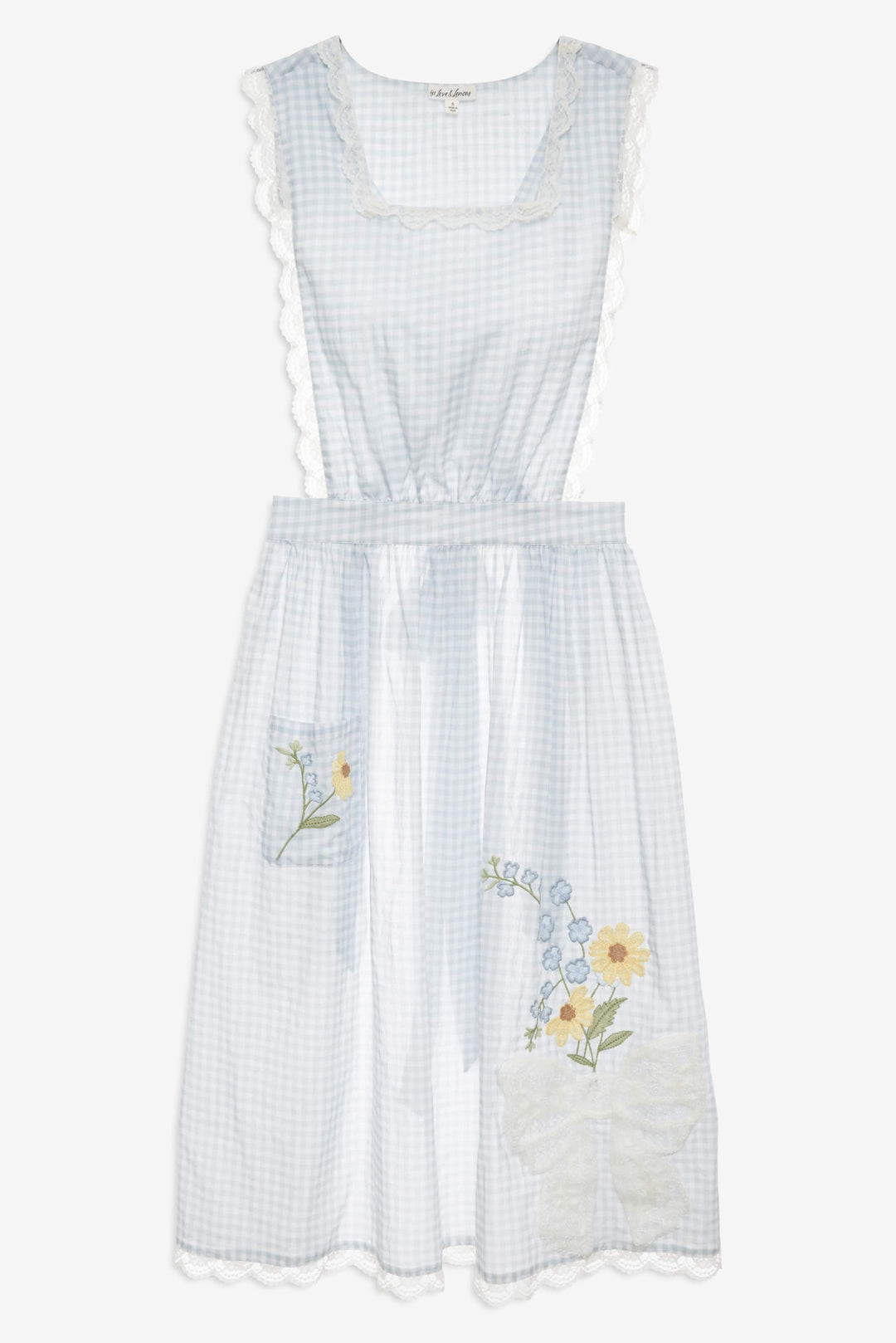 Bluebell Gingham Apron — Blue - Image 6