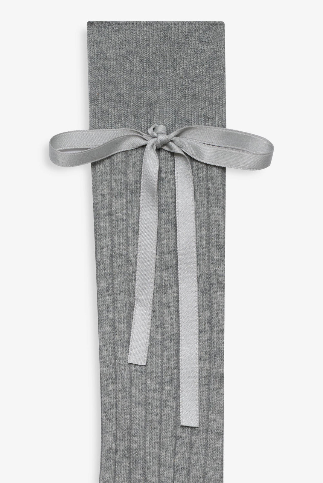 Knee-High Bow Socks — Grey - Image 2