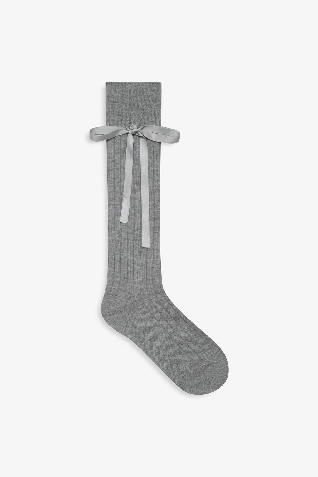 Knee-High Bow Socks — Grey - Image 3
