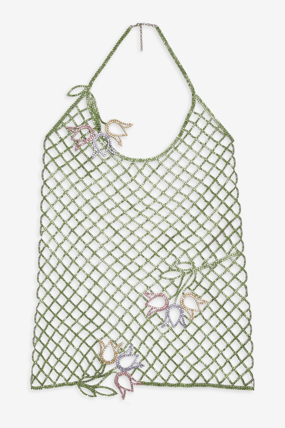 Tulip Grid Rhinestone Dress — Green - Image 10