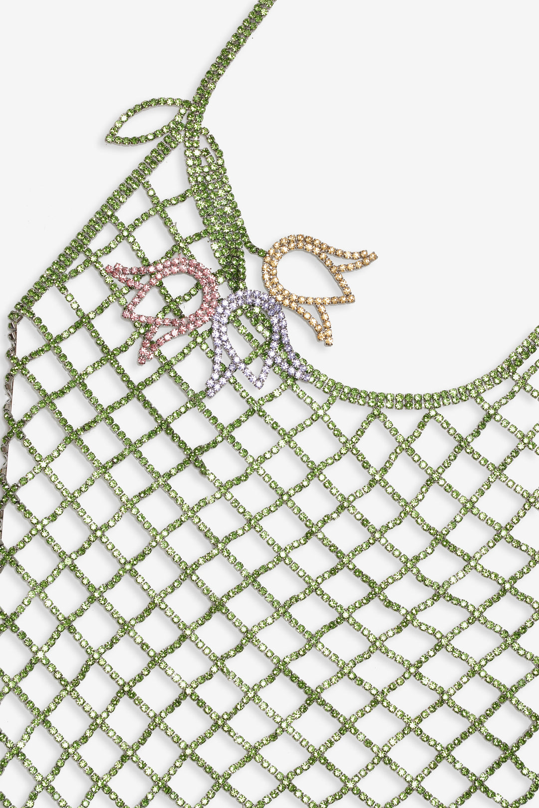 Tulip Grid Rhinestone Dress — Green - Image 11