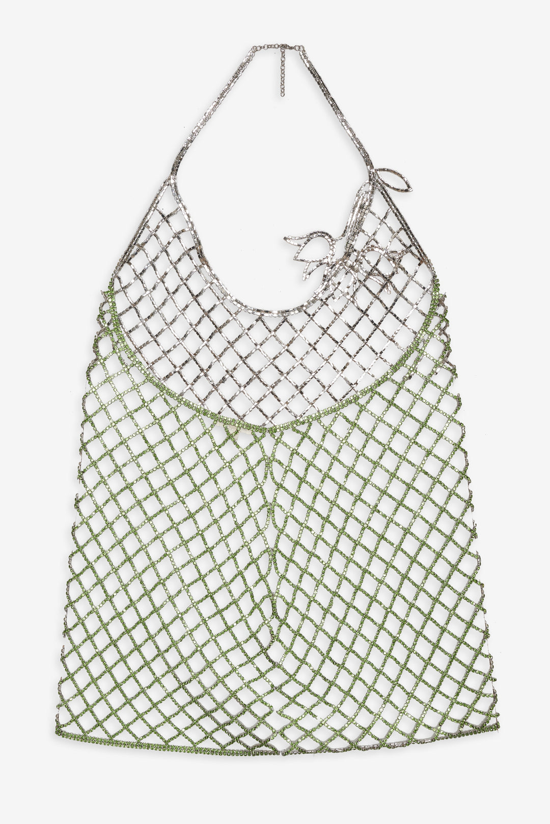 Tulip Grid Rhinestone Dress — Green - Image 12