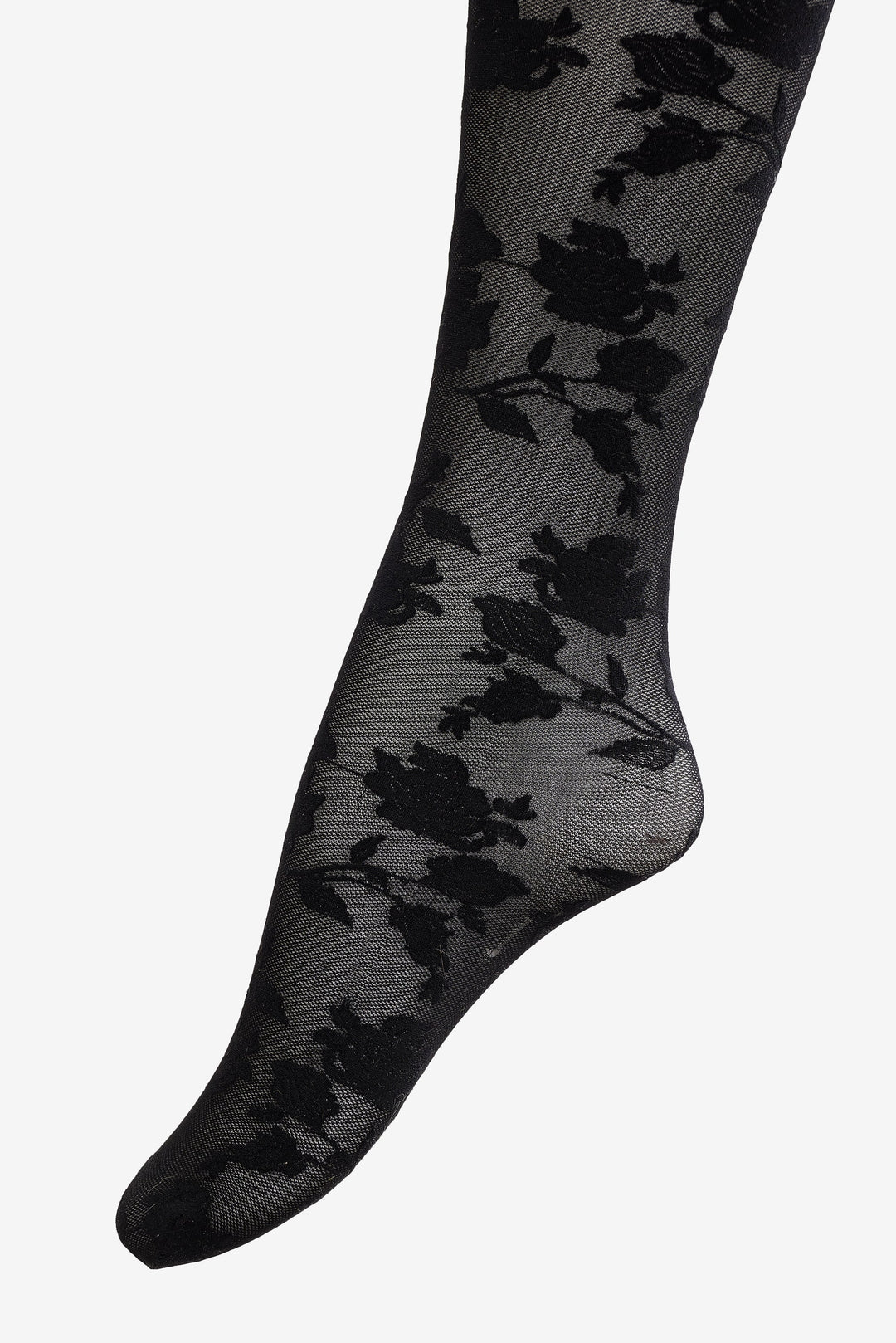Floral Knit Tights — Black - Image 4