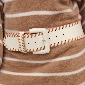 Wide Stitch Belt — Cream