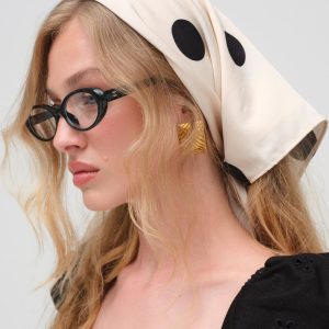 Dorothy Dot Headscarf — Cream