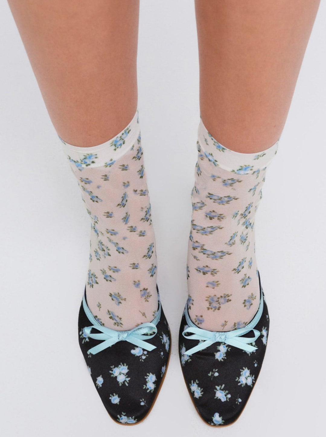 Floral Socks — Blue - Image 2