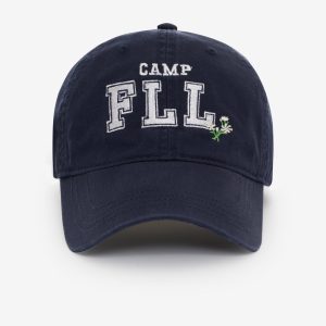 Camp Embroidered Baseball Cap — Navy