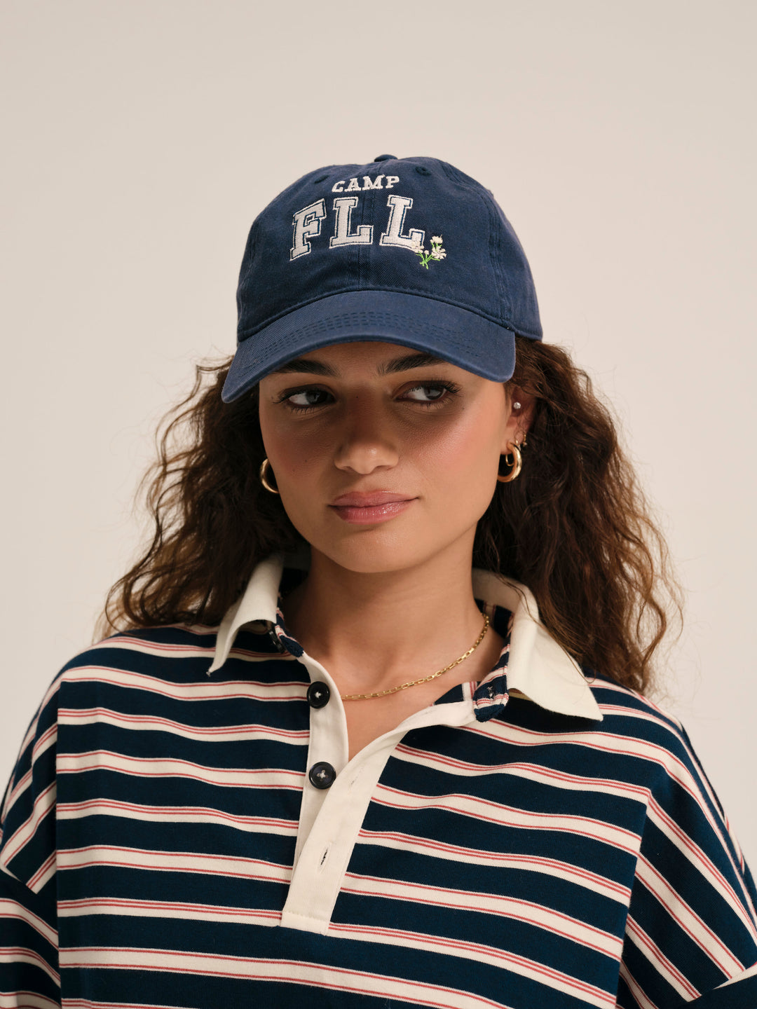 Camp Embroidered Baseball Cap — Navy - Image 4