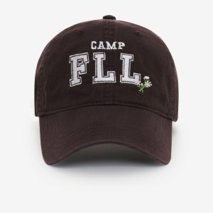 Camp Embroidered Baseball Cap — Brown