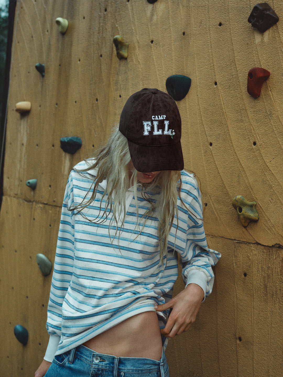 Camp Embroidered Baseball Cap — Brown - Image 2