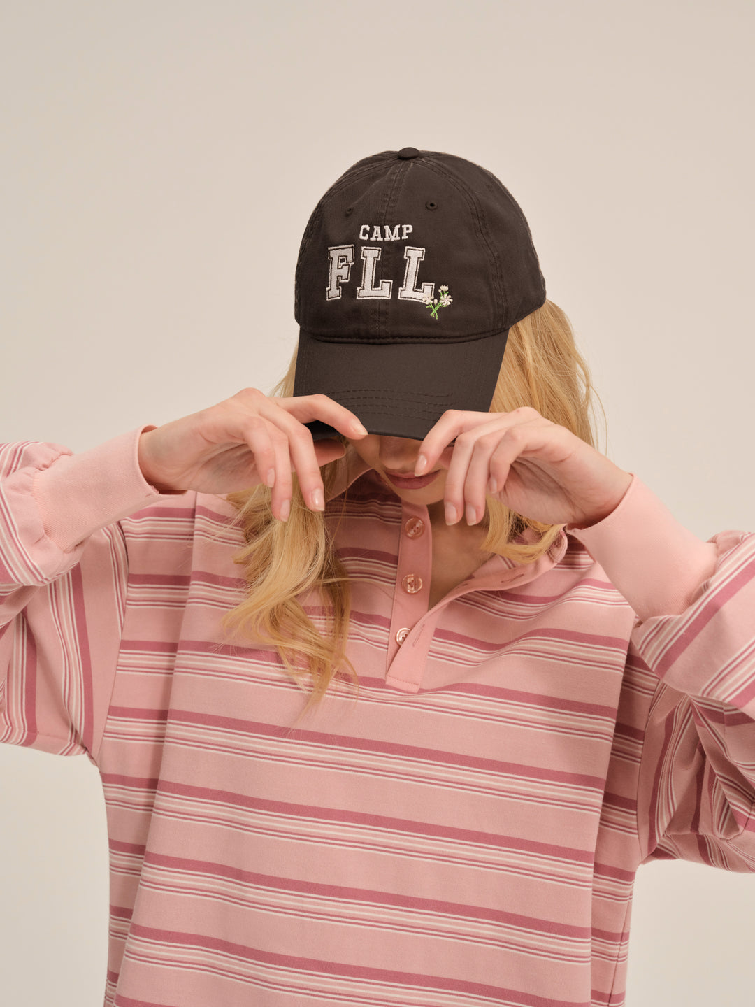 Camp Embroidered Baseball Cap — Brown - Image 3