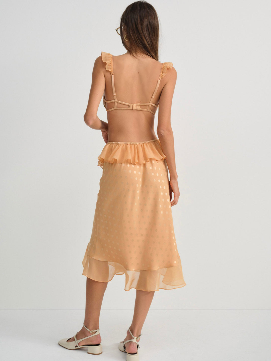 Glimmer Rosebud Midi Skirt — Rose Gold - Image 3