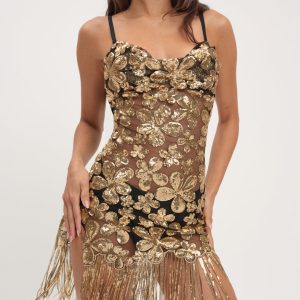 Colette Mini Dress — Gold