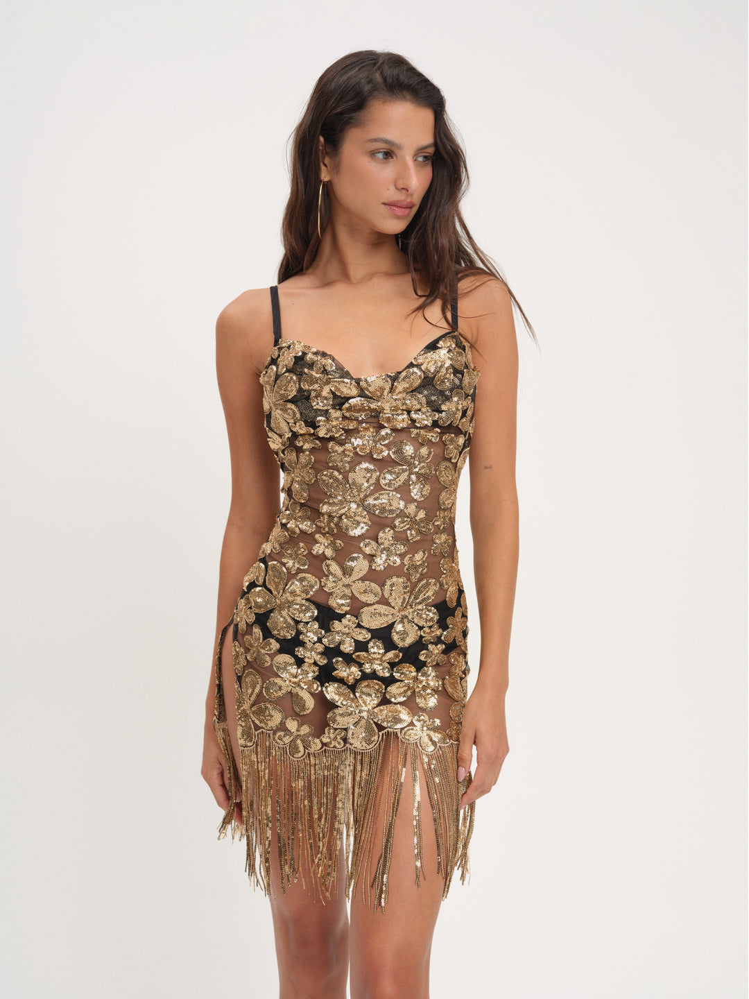 Colette Mini Dress — Gold - Image 3
