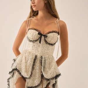 Crystal Elea Mini Dress — Silver