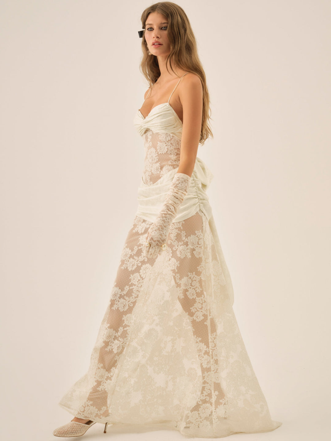 Daisy Lace Gown — Cream - Image 3