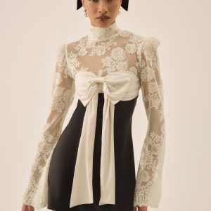 Grace Lace Mini Dress — Cream