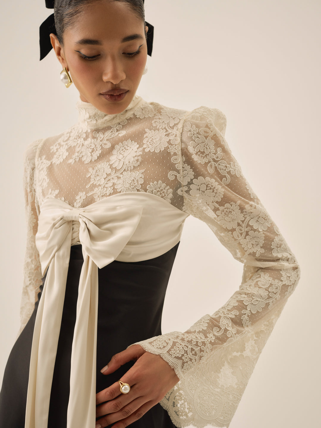Grace Lace Mini Dress — Cream - Image 2