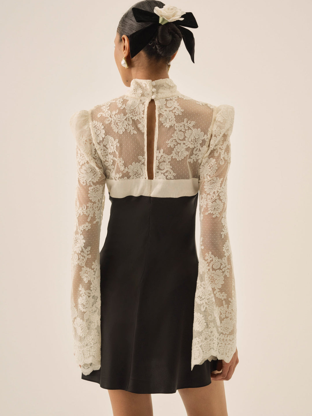 Grace Lace Mini Dress — Cream - Image 3