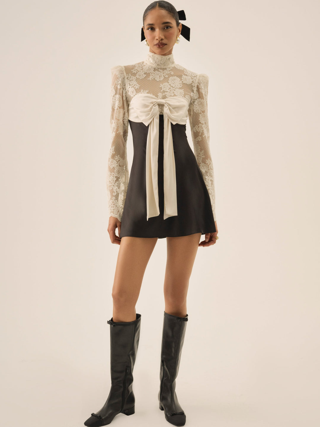 Grace Lace Mini Dress — Cream - Image 4